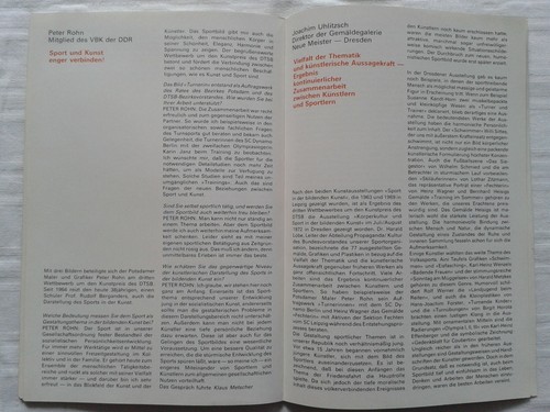 Cultura del corpo e sport nelle arti visive, opuscolo DDR 1972 - Foto 3 di 3