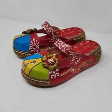 Socofy Color Block Slip On Platform Clogs Multi Size 8