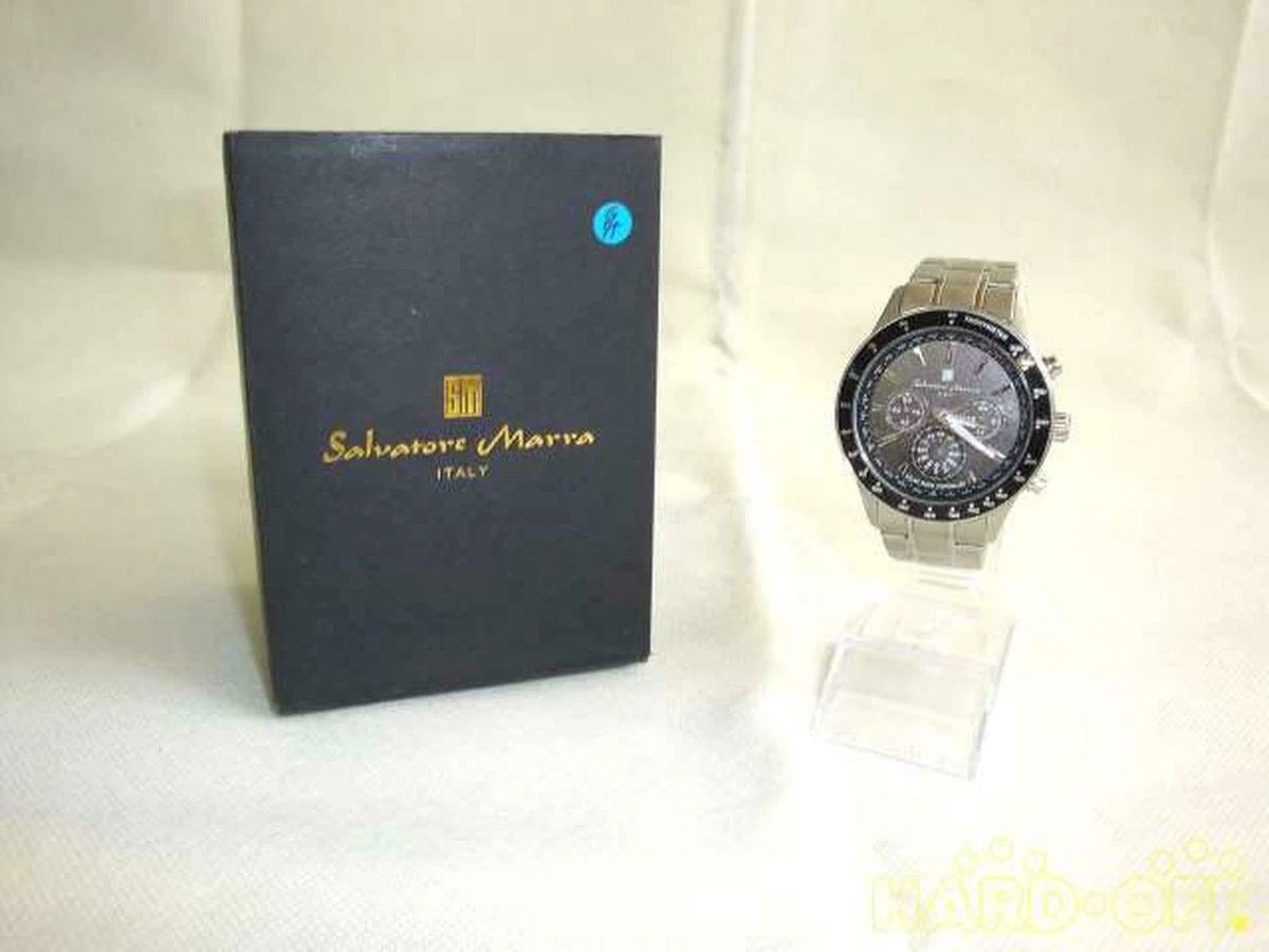 Japanese Used watch Salvatore Marra Sm14117Ss Chronograph Solar Radio Clock