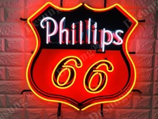 Phillips 66 Gasoline Artwork 24"x24" Neon Sign Lamp Light With HD Vivid Printing