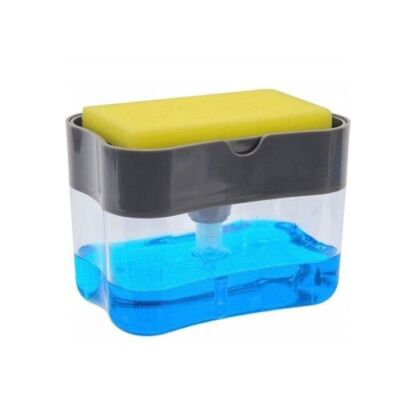 Portable Detergent Liquid Dispenser Set Kitchen Dish Soap Box Sponge Holder NEW