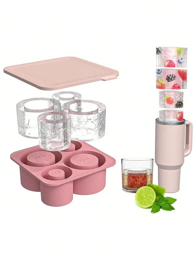 Tumbler Reusable Silicone Ice Mold For Ice Drink 4 Pcs