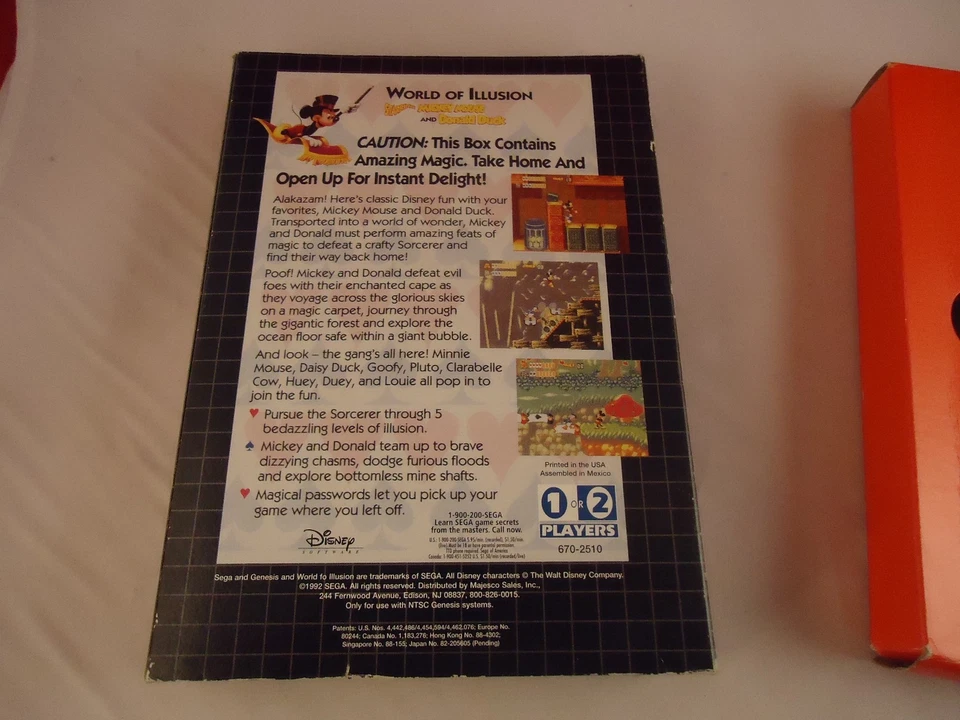 World of Illusion Starring Mickey Mouse & Donald Duck Sega Genesis 1992 COMPLETE - Image 3 of 3