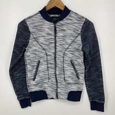 Athleta Full Zip Sweatshirt Women's Size XS Gray Blue 100 Cotton Pockets Yoga