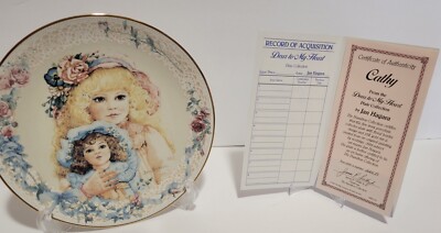 Jan Hagara 1989 Dear To My Heart ''Cathy'' Plate #1524B Hamilton Collection W/ COA