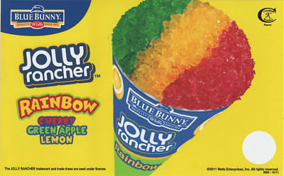 Lot of 2 Jolly Rancher Snow Cone Novelty Ice Cream Truck Sticker Decal 8''x5''