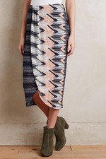 NWT Anthropologie Plata Chevron Skirt by Maeve, XXS, MP, Vivid color, Tulip Hem