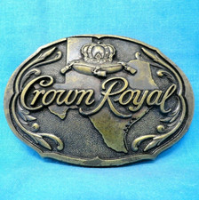 Texas Crown Royal Canadian Whisky Promo Belt Buckle Vintage 80s     .MMR285