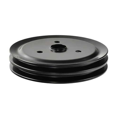 Gegeracing 3-Groove Short Water Pump Crankshaft Pulley For SBC Chevy 262-400 - 7.3" Steel, Black