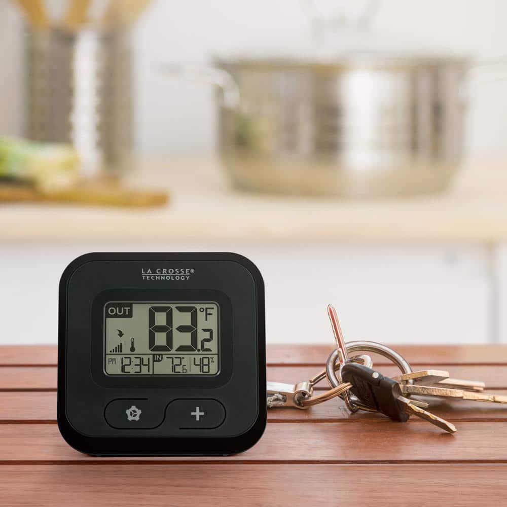 La Crosse Technology Wireless Compact Digital Thermometer Black Indoor Humidity