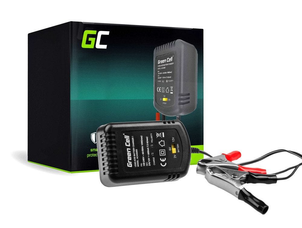 Green Cell® Cargador de Batería automático AGM 2V 6V 12V (0.6A) para UPS Moto