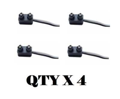 Set Of 4 Two-Prong Pigtail Wire Plugs For Truck Trailer Side Marker & Clearance Lights