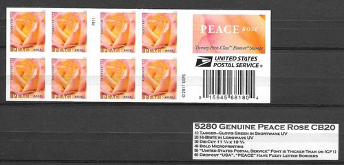 PEACE ROSE #5280a(CF1) AND REGULAR Convertible Booklets of 20 - Picture 2 of 3