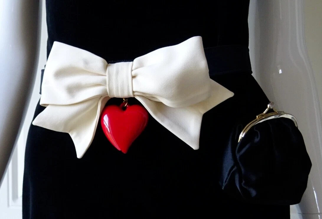 MOSCHINO ABITO BORSETTA ECONOMICO e CHIC NOVITÀ VELLUTO CHIUSURA BACIO 42 UK 8 10