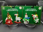 (4) Clay Dough Ornaments - Angel / Rocking Horse / Snowman / Santa-Stocking