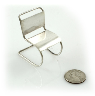 Vintage ACME Studio MIES VAN DER ROHE Mini Sterling Silver ''MR Chair  NEW
