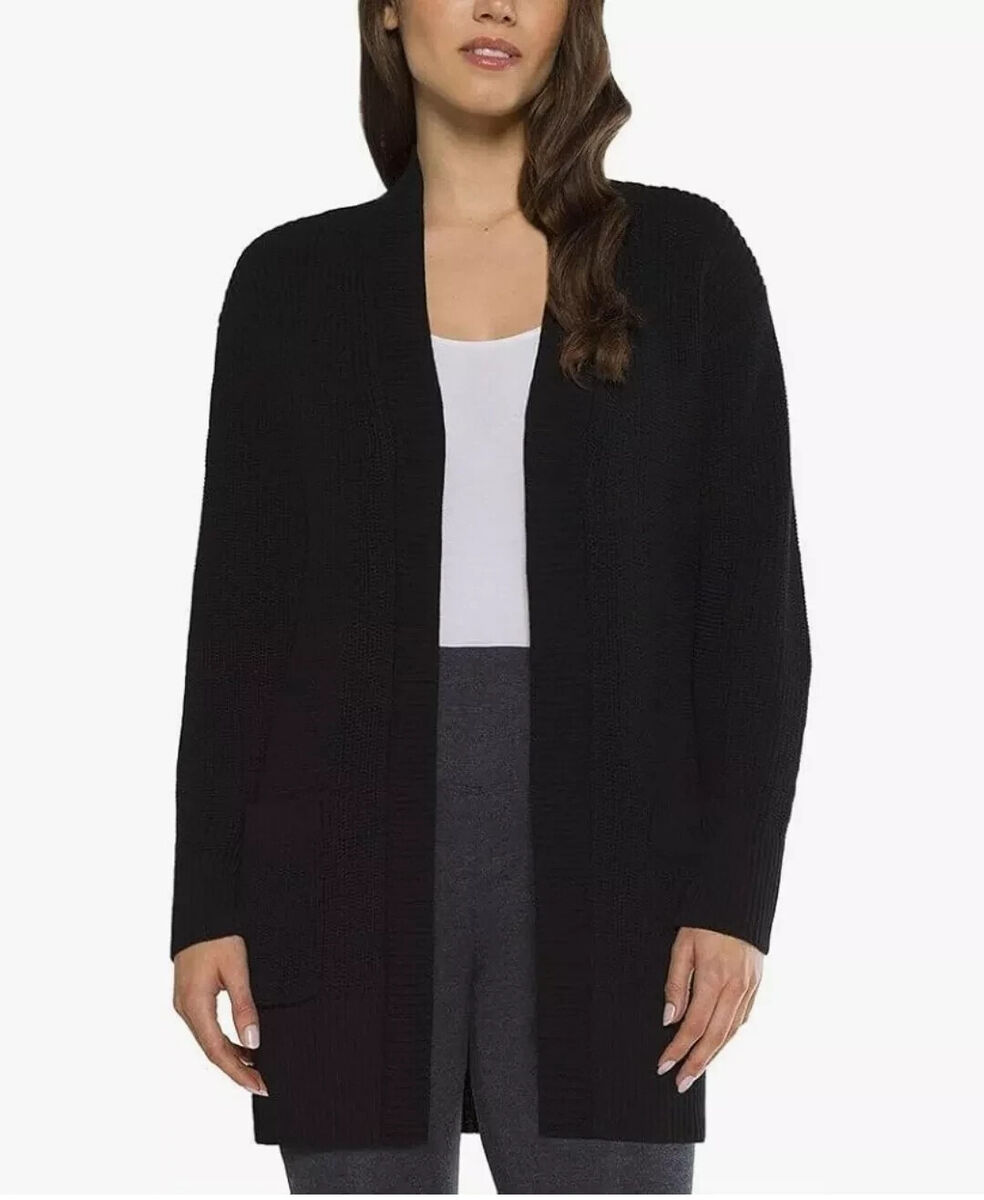 NWT MAX & MIA 1797401 BLACK RIBBED KNIT OPEN FRONT SWEATER NWT MAX & MIA 1797401 BLACK RIBBED KNIT OPEN FRONT SWEATER