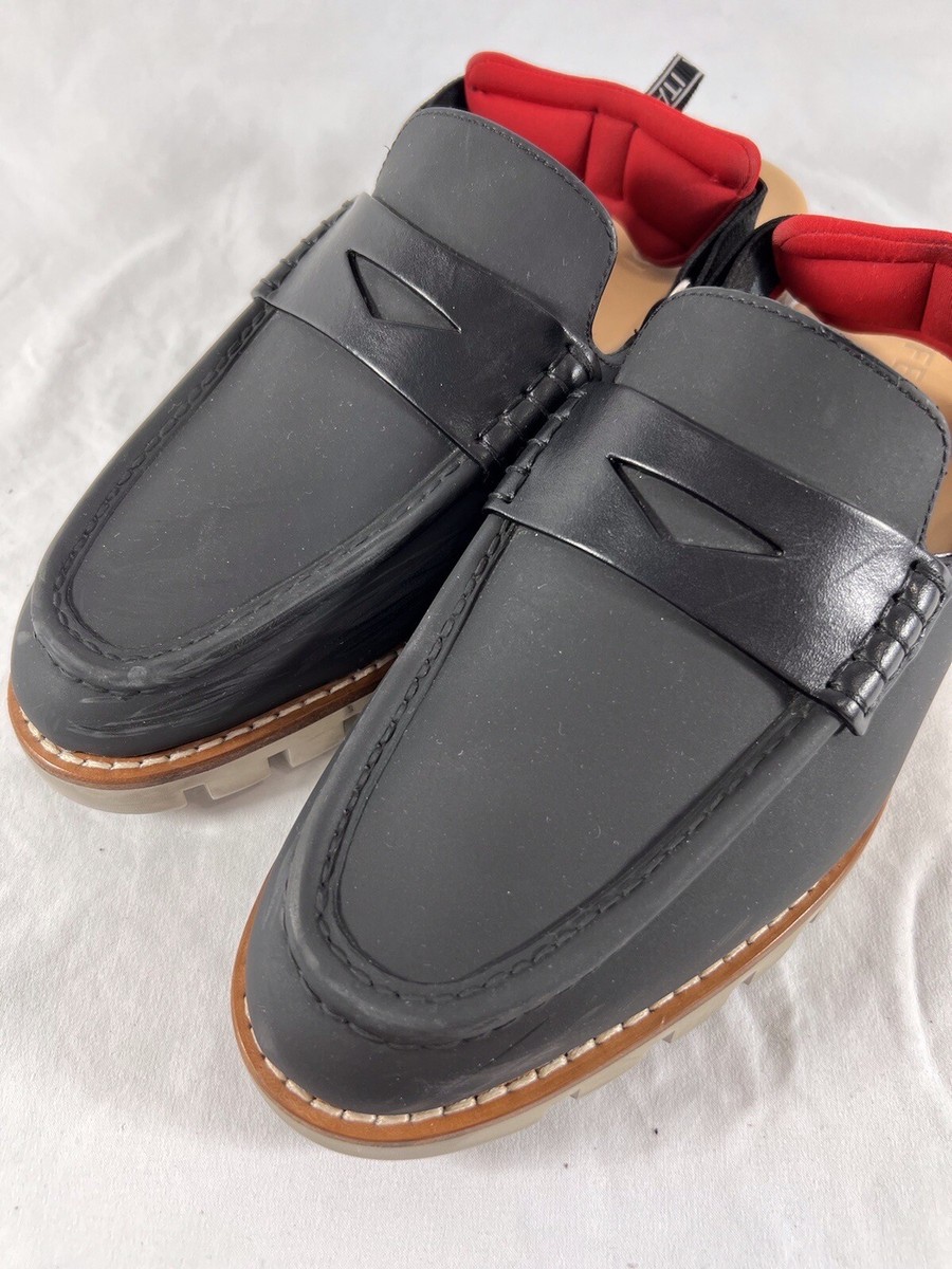 FENDI Black Leather Slingback Men\'s Loafer Sandals Made in Italy Marked as 7 8US Fendi O main image 4