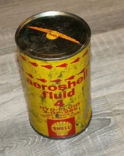 Vintage Shell Aeroshell Fluid 4 Hyd-Fluid Can ( Full) 1-QT