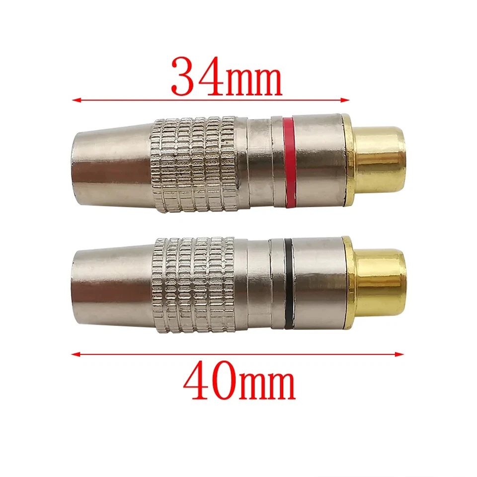 Connecteur RCA Femelle, Audio ou Vidéo, Pour Câble Coaxial, à Souder, 2 Pièces - Photo 4/4