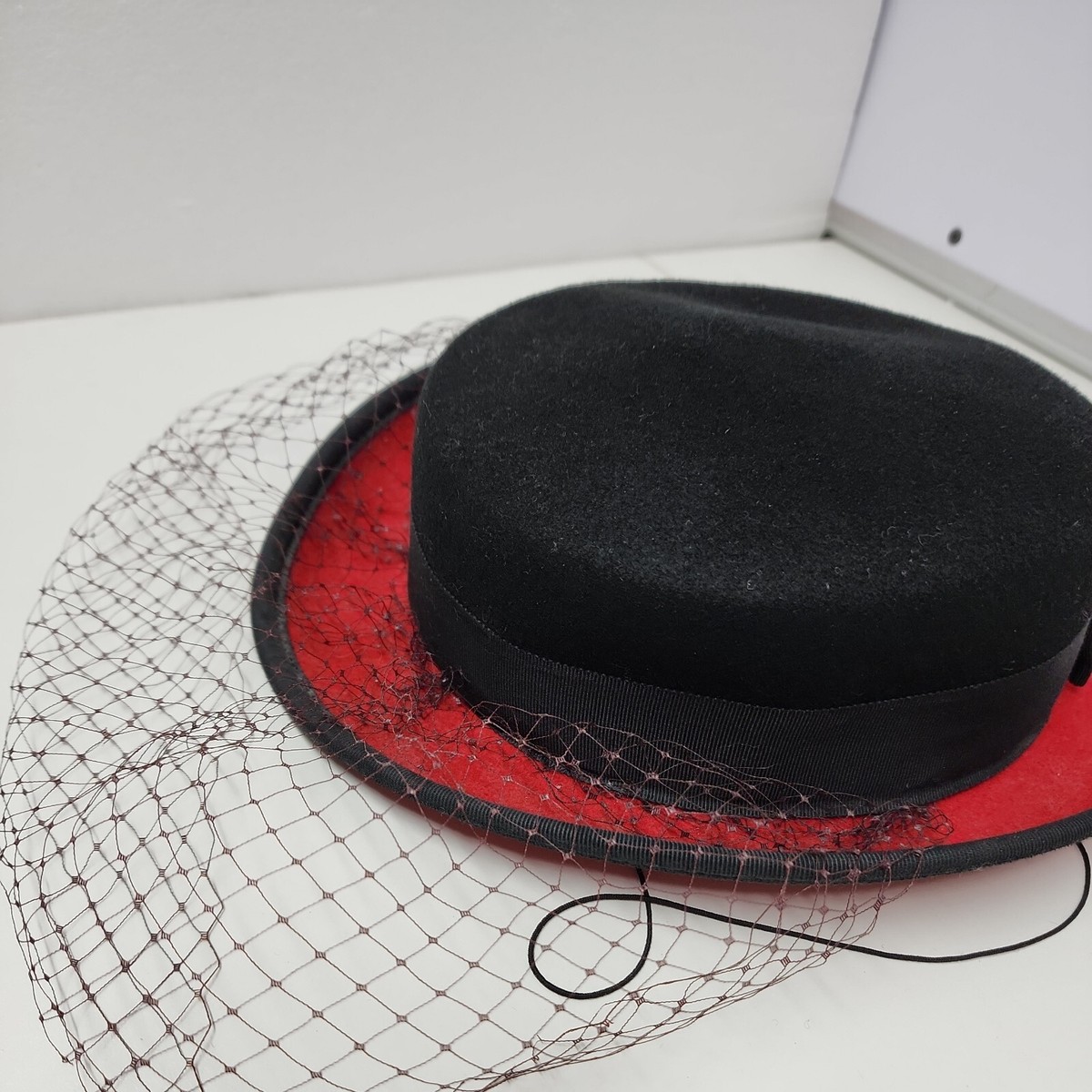 Bollman Hat Co. Doeskin 100% Wool Felt Ladies Hat Black with Black Ribbon Vintage Women main image 3