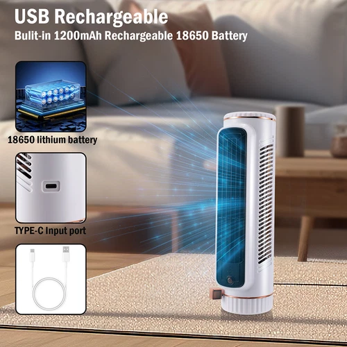 Air Conditioner Desktop Cooling Fan Wireless Desk Fan USB Charging for Home - Bild 8 von 15