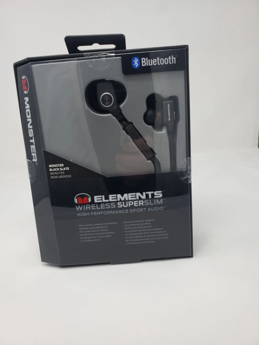 Monster Elements Wireless in Ear Bluetooth Earbud Headphones Black 137075 00