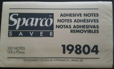 Sparco Adhesive Notes 19804, 3"x5" Notes, Yellow, 6 pads x 100 sheets=600 Total