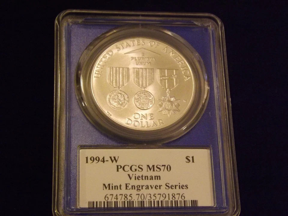 1994-W $1 VIETNAM Mercanti label PCGS MS 70 - Image 2 of 2
