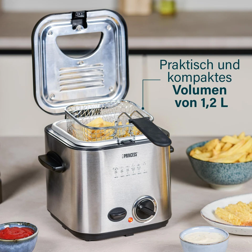 182611 Mini-Fritteuse mit Fondue – schnelle Erwärmung – Geruchsfilter – 12 Li... - Bild 3 von 4