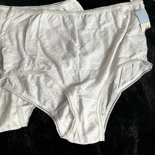3 VTG Simply Basic cotton briefs Underwear Panties Granny Sissy Large Sz 10 NWT - Picture 2 of 8