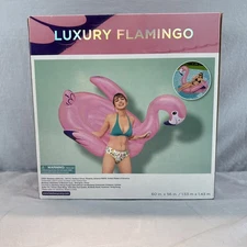 Oversized LUXURY PINK FLAMINGO INFLATABLE RIDE ON POOL FLOAT H20 GO BESTWAY