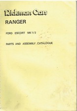 RICKMAN RANGER (FORD ESCORT Mk1/Mk2 BASED) FACTORY ASSEMBLY MANUAL & PARTS LIST