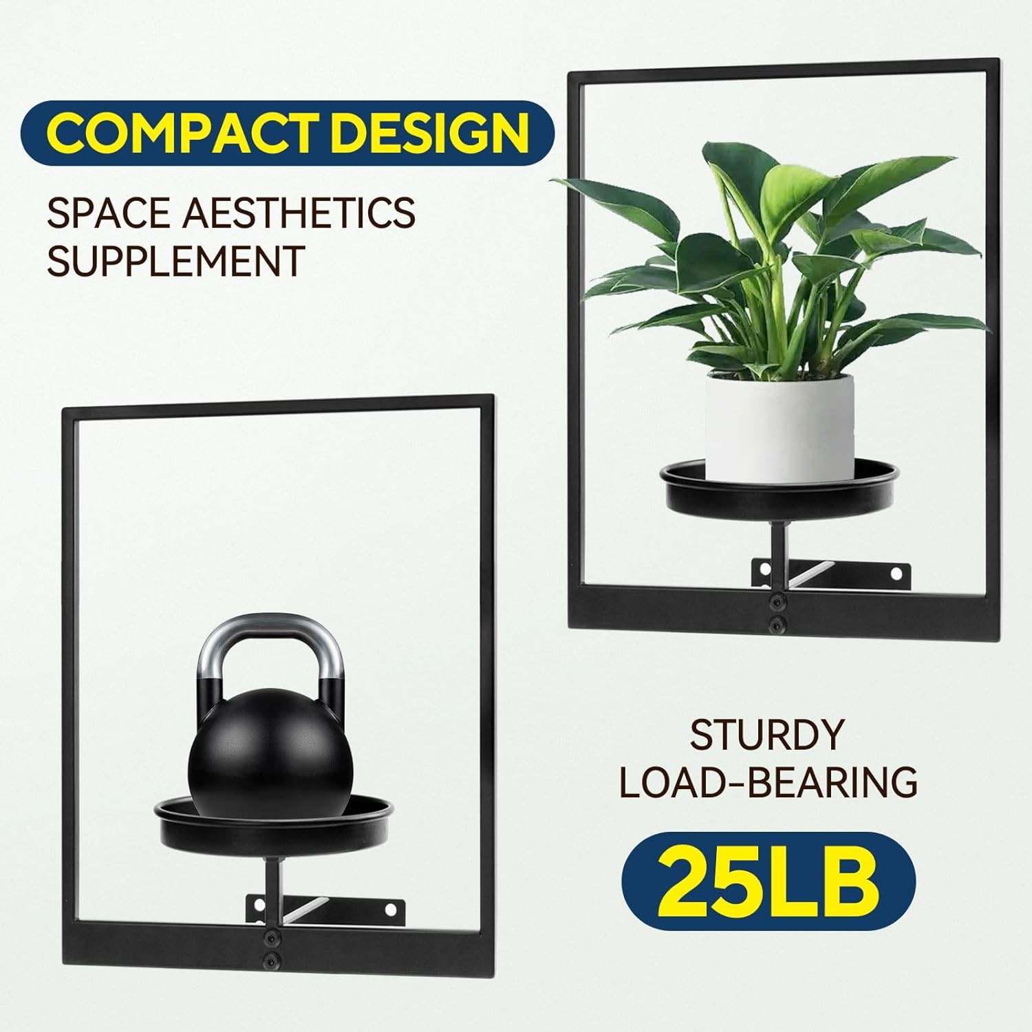 4 Pack Black Metal Indoor Window Plant Shelves Hanging Plant Shelves Picture Fra