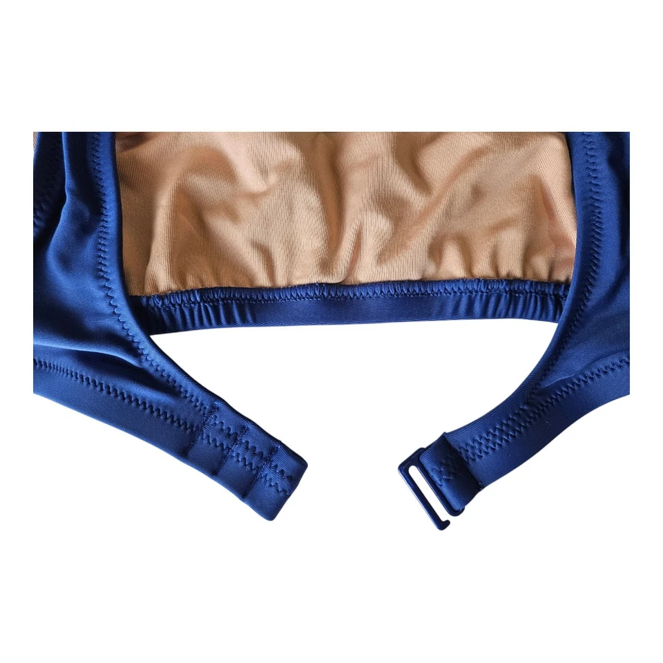 J. Top de biquíni feminino CREW tamanho M Heritage gola redonda forrado azul NOVO COM ETIQUETAS - Imagem 4 de 4