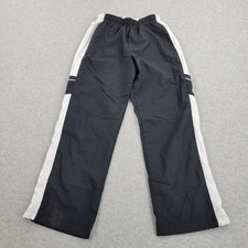 Nike VTG Y2K Track Pants Boys Large 14-16 Black Colorblock Logo Embroidery