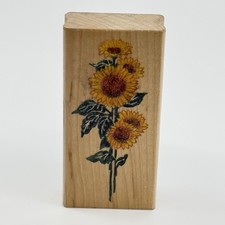 Stampendous N207 Sunflower Stalk Wood Rubber Stamp Floral Craft