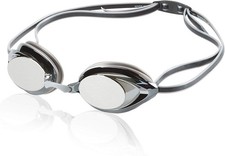 Speedo Vanquisher 2.0 Mirrored Competitive Racing Goggles Silver New