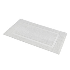 Banded Bathroom Bath Rug Mat, Soft Silver, 31 Inches L X 20 Inches W