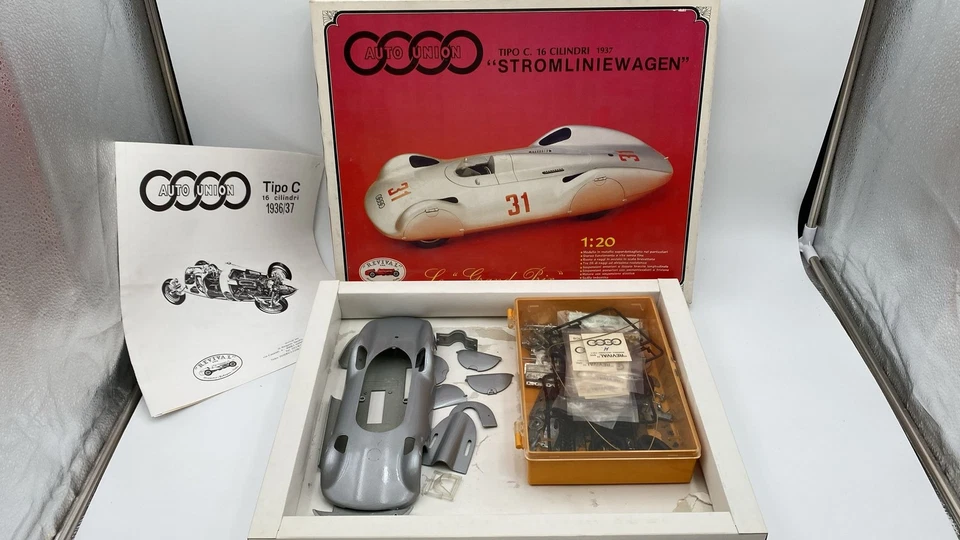  RVL2 Revival Auto Union Stromliniewagen Tipo C. 16 Cilindri 1937 1/20 - Immagine 2 di 4
