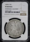 1878-S Trade Dollar NGC VF Details Damaged (Gouged) & Cleaned