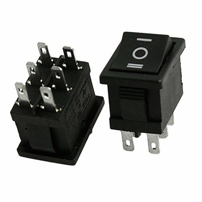 10 Pcs DPDT ON-OFF-ON Snap In Rocker Switch 6A/250V 10A/125V AC #qm