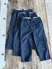 3 pair men’s red kap navy blue work pants 36/38 (read)
