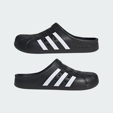ADIDAS ADILETTE CLOG MENS 8/ WOMENS 9 BLACK/SILVER SLIDES UNISEX