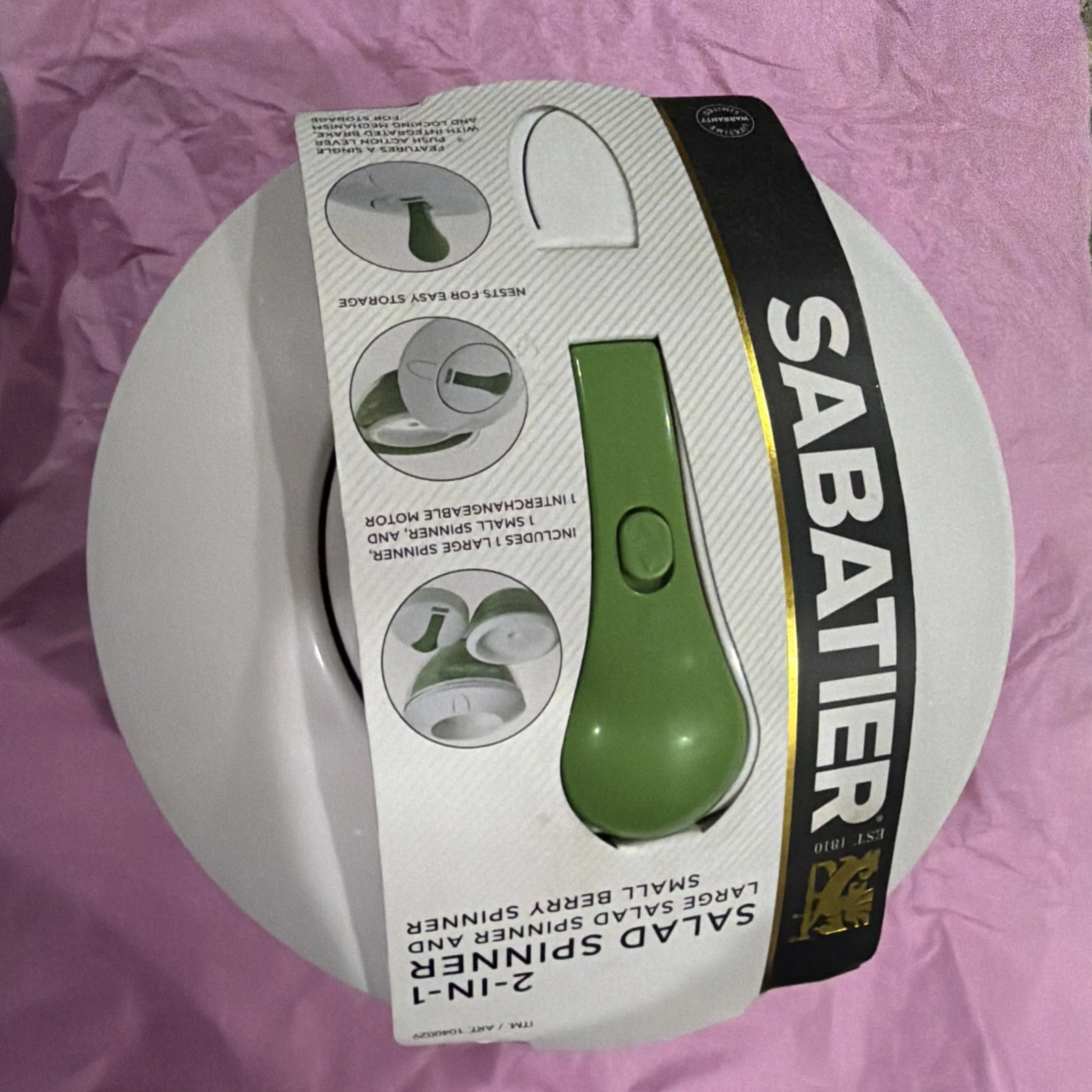 Sabatier 2-in-1 Salad Spinner – Large Salad Spinner & Small Berry Spinner, Clear
Opens in a new wind