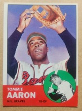 1963 Topps #46 Tommie Aaron Rookie Card. rookie card picture