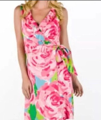 Lilly Pulitzer Hotty Pink First Impression HPFI Hayden Wrap Dress XS XSMALL