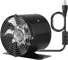 8 Inch Inline Duct Fan, with Switch Low Noise High Air Flow Extractor Fan Metal