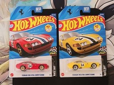 Hot Wheels Lot Of 2 2025 Ferrari 365 GTB4 Competizione 1 Yellow, 1 Red, Race Day