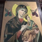 Vintage Our Lady of Perpetual Help Wood Icon Plaque Virgin Mary Byzantine 14x11 — photo 2